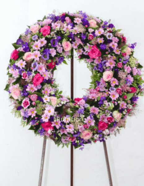 Corona Ghirlanda funebre organica varie tonalità da concordare