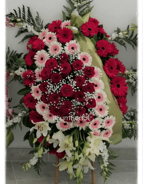 Cuscino funebre standard con fiori e tonalità da concordare