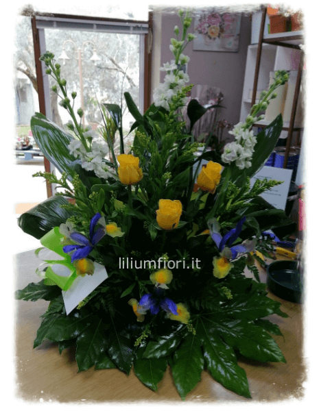 Ciotola composizione fiori misti Media